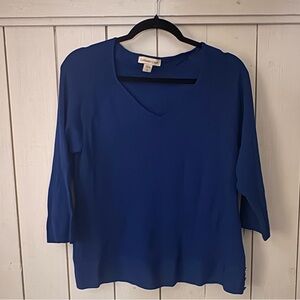 Coldwater Creek Women's Blue V-Neck Blouse